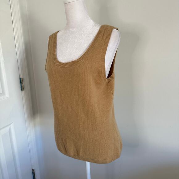Lafayette 148 tan wool/cashmere sweater vest size L - Picture 3 of 14